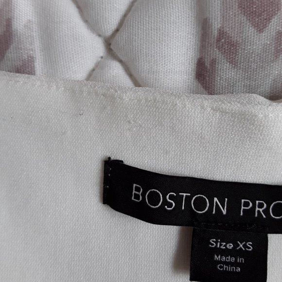 BOSTON PROPER Ivory Sleeveless Chiffon Overlay Dress - Picture 4 of 9